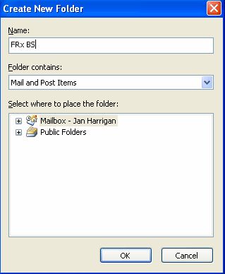 Create a new folder in outlook