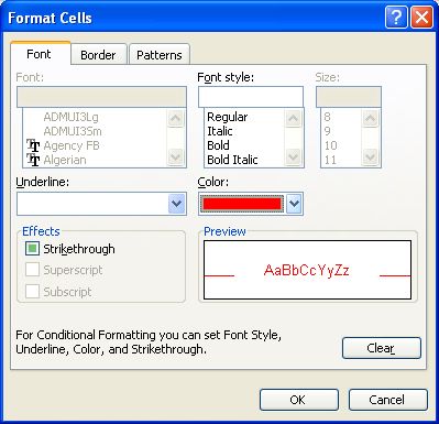 Conditional formatting in Excel