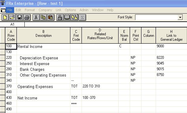 This row will not allow FRx drilldown