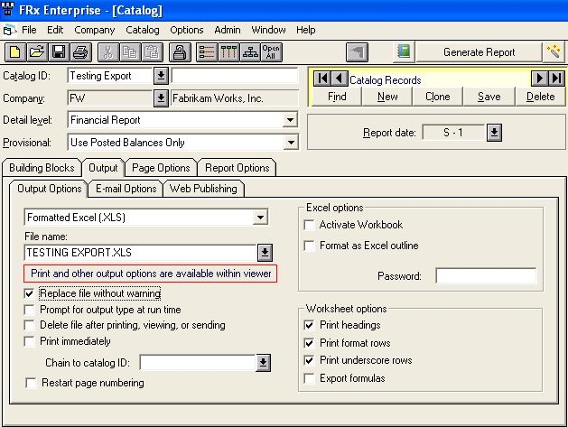 One way to resolve errors exporting from Excel to FRx